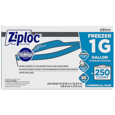 Reclosable Poly Bag, Double Zip Seal, 10-9/16