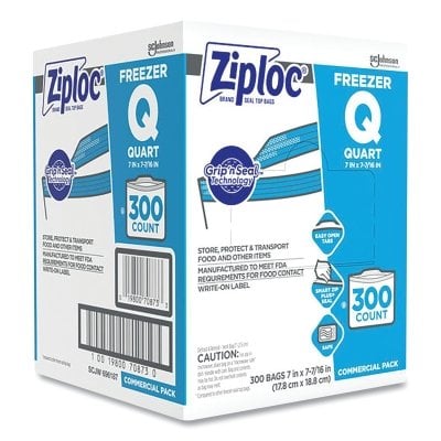 Ziplock Freezer Bags 1QUART 300CT MPN:696187