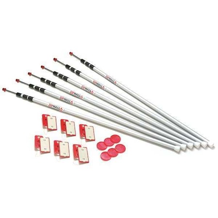 Dust Barrier Pole Set, 4 Ft 7 In to 12 Ft MPN:SLP6