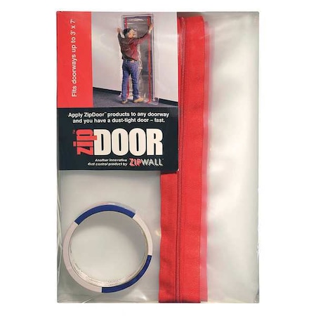 Dust Barrier Door, Clear, 3 Ft x 7 Ft MPN:ZDS