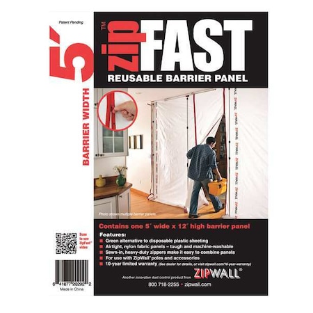 Barrier Panel, 5ftLx12ftH, White MPN:ZF5