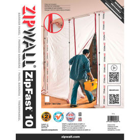 ZipWall® Reusable Barrier Panels High-Tech Fabric White - ZF10 ZF10 - Pkg Qty 4