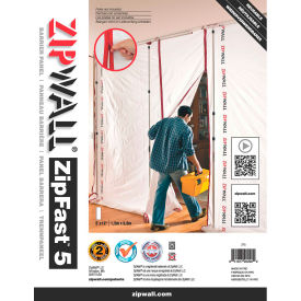 ZipWall® Reusable Barrier Panels High-Tech Fabric White - ZF5 ZF5 - Pkg Qty 4