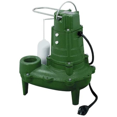 Sewage Ejector Pump, 1/2 HP, 115V AC Vertical Float MPN:267-0001