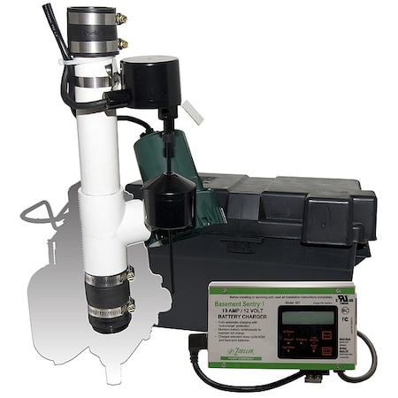 Battery Backup Sump Pump, 6 ft, 12V DC MPN:507-0005