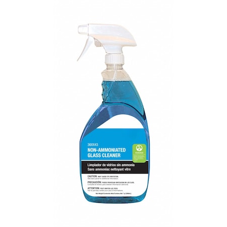 Liquid Glass Cleaner, 1 qt., Blue, Lavender, Trigger Spray Bottle MPN:36XX43