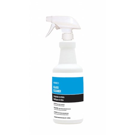 Liquid Glass Cleaner, 1 qt., Blue, Unscented, Trigger Spray Bottle MPN:49NW23