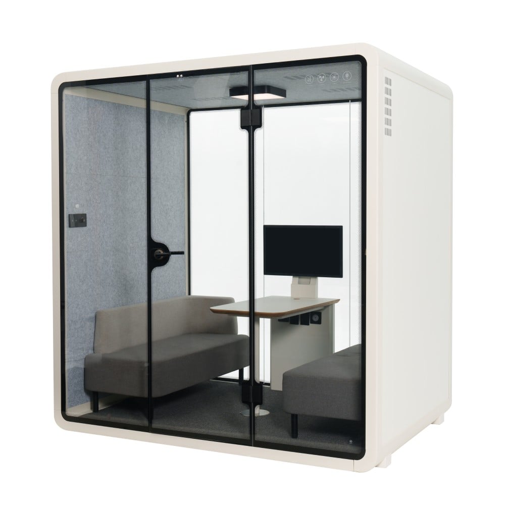 FlexiSpot P4F-Kit 4-Person Soundproof Booth, White, 93inH x 87inW MPN:P4FW-KIT