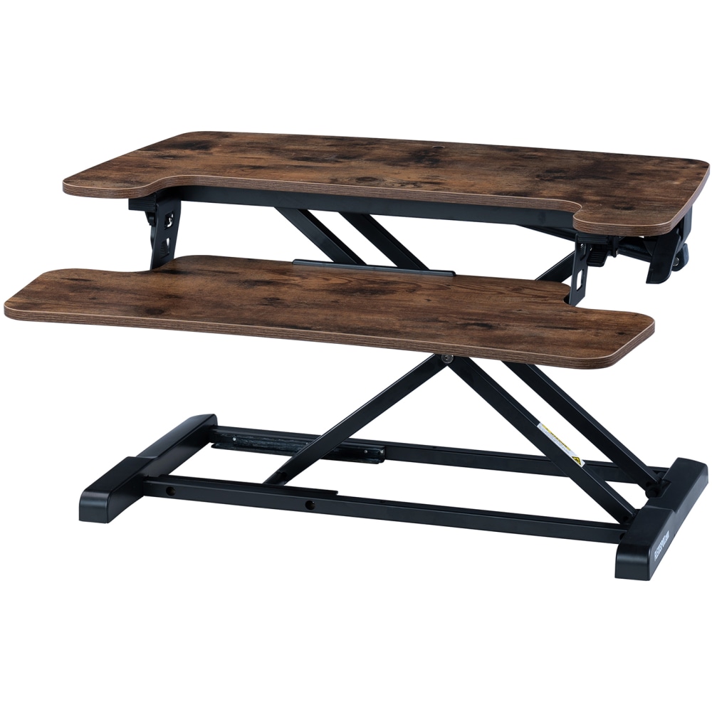 FlexiSpot Alcove Series Desk Riser, 19-3/4inH x 28-7/16inW x 23-3/4inD, Rustic Wood MPN:M7R-US