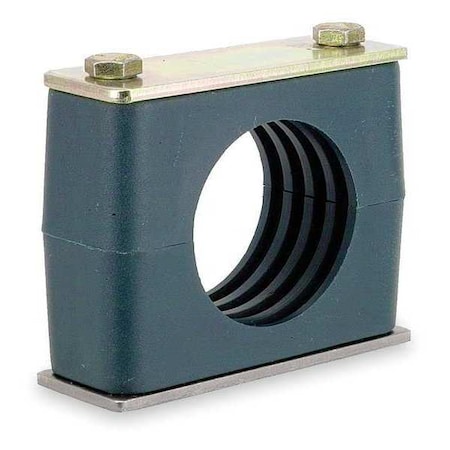 Vibration Dampening Beta Clamp, Single, 7/8 in Tube, Steel Clamp, Poly Cushion, Weld-On MPN:S3015S