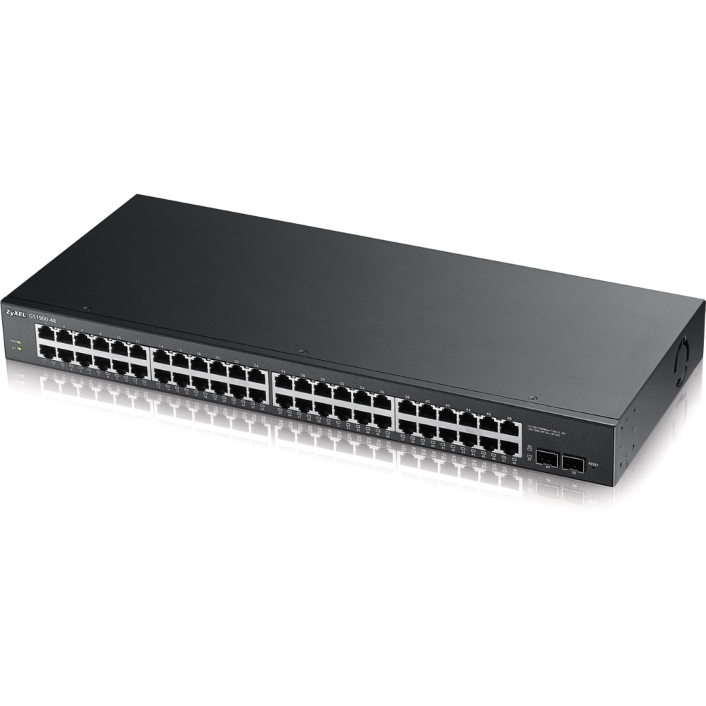ZyXEL GS1900-48 L2 Web Managed 48-Port GbE Rackmount Switch with 2 SFP, Total 50-Ports - 48 Ports - Web Manage - GS190048 MPN:GS1900-48