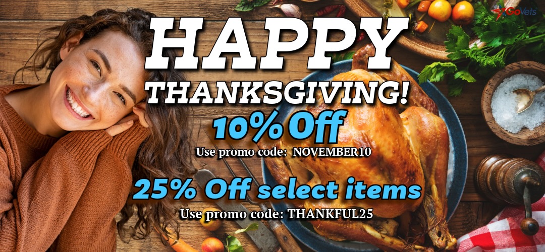 happy thanksgiving and black friday sale from GoVets.