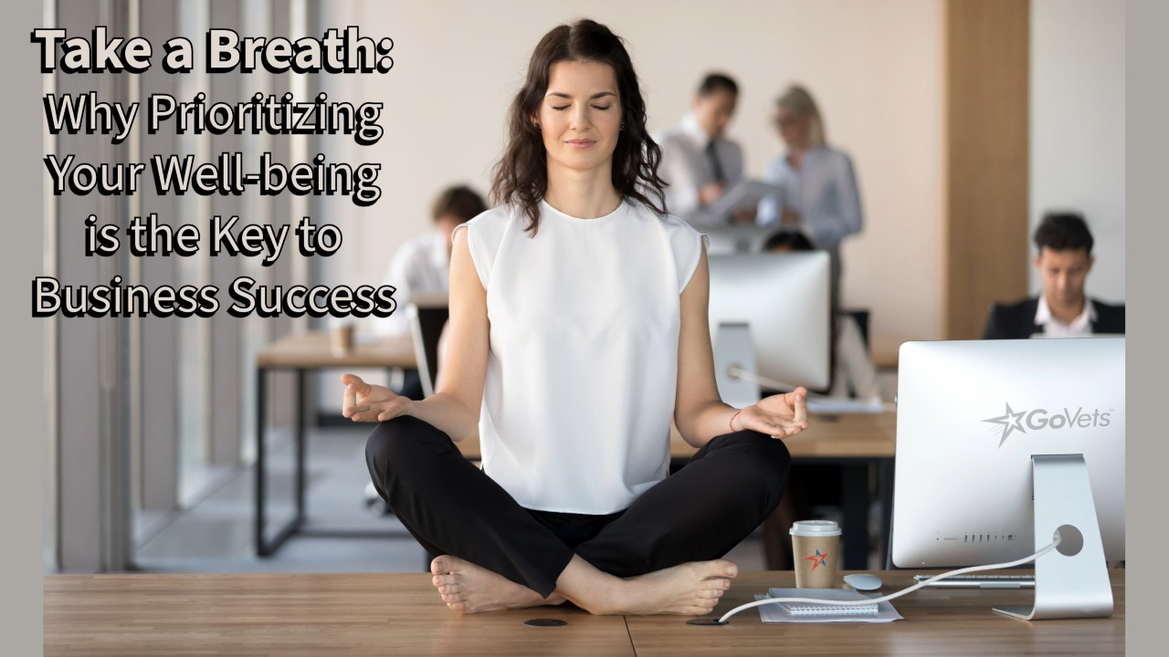Take a Breath - Why Prioritizing Your Well-being is the Key to Business Success - Yoga on Desk in Business Environment