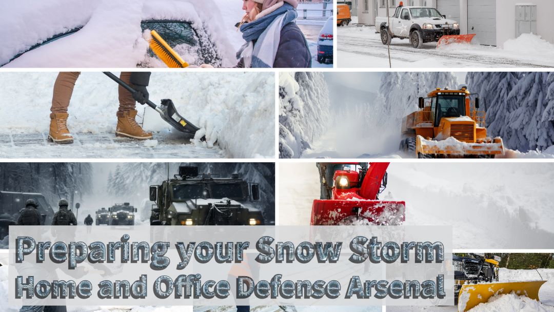 Snow Storm removal activities - Preparing your snow storm home and office defense arsenal - plows, shovels, snow blowers, more.