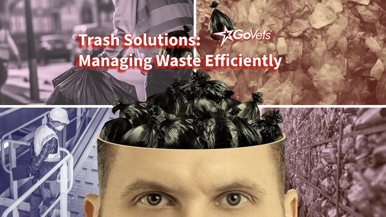 Trash Solutions - Managing Waste Efficiently - Person thinking with trash backs in his head