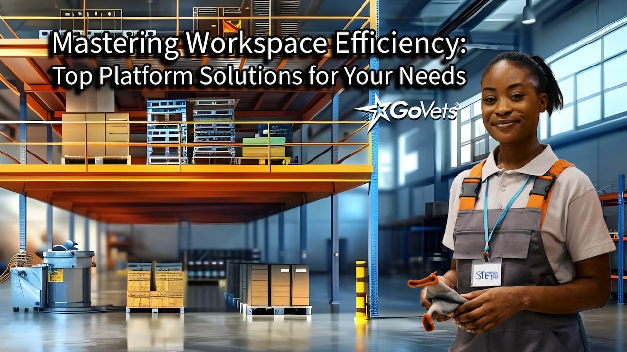 warehouse worker in front of platform storage solutions