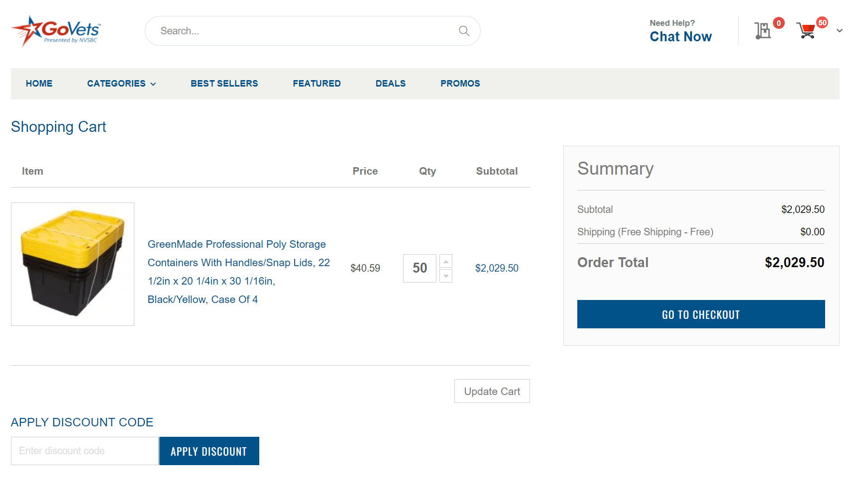 GoVets Quote converted to Order in your Cart